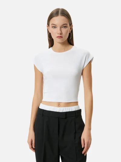 Slim Fit Basic Unpatterned T-shirt